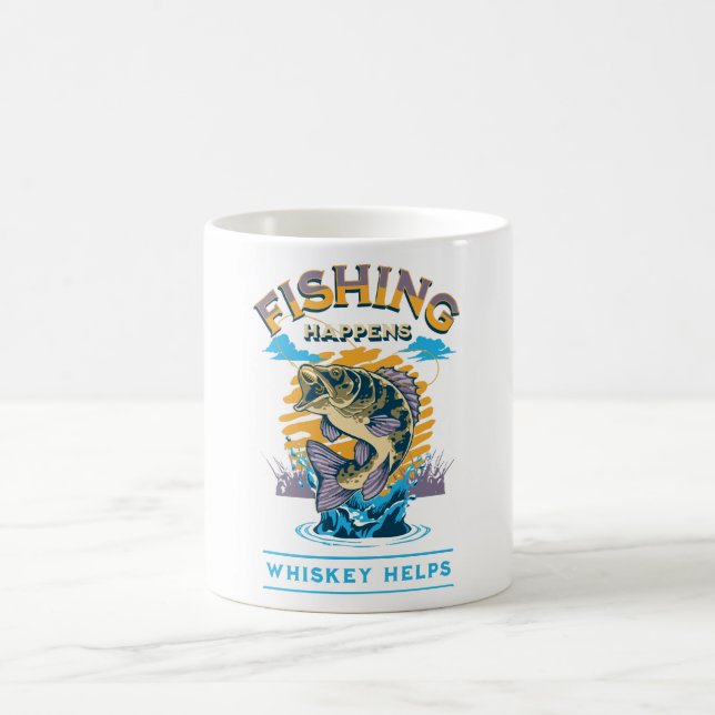 Caneca De Café A pesca acontece. O uísque ajuda! (Centro)