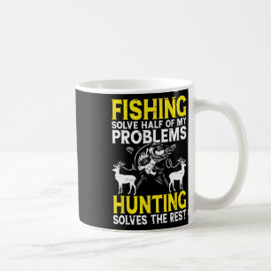 Caneca De Café A pesca resolve metade dos meus problemas, a caça