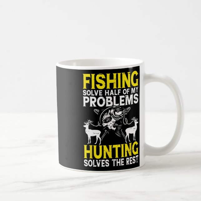 Caneca De Café A pesca resolve metade dos meus problemas, a caça  (Direita)