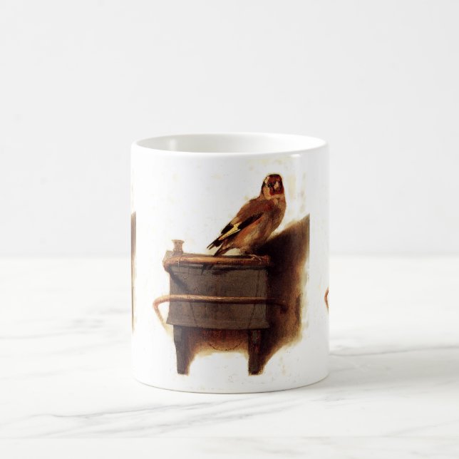Caneca De Café A pintura Goldfinch de Carel Fabritius (Centro)
