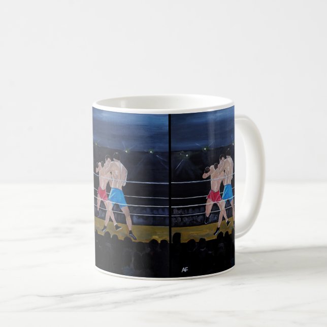 Caneca De Café A Pintura Os Boxeadores por Alfred Fox (Frente Esquerda)