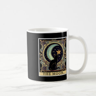 Caneca De Café A Placa de Tarô da Lua Crescente Vintage Black Cat