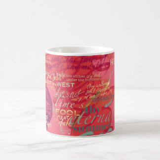 Caneca De Café A poesia do amor de Shakespeare cita o rosa da