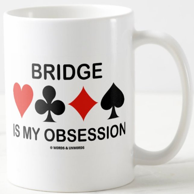 Caneca De Café A Ponte é minha obsessão (a placa se encaixa no hu (Mug for any bridge player who is obsessed with the game of bridge)