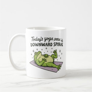 Caneca De Café A pose de yoga de hoje é o sapo engraçado espiral
