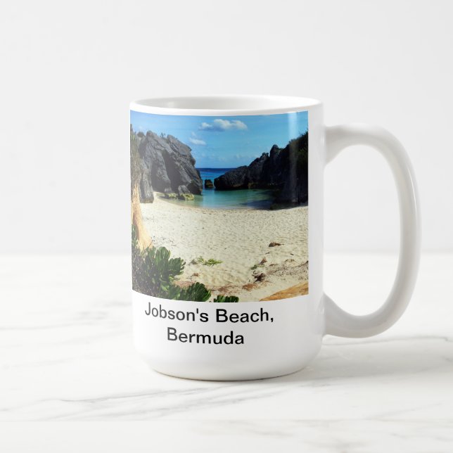 Caneca De Café A praia de Jobson, Bermuda (Direita)
