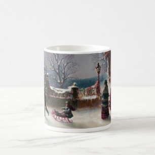 Caneca De Café A primeira cena do Natal da neve