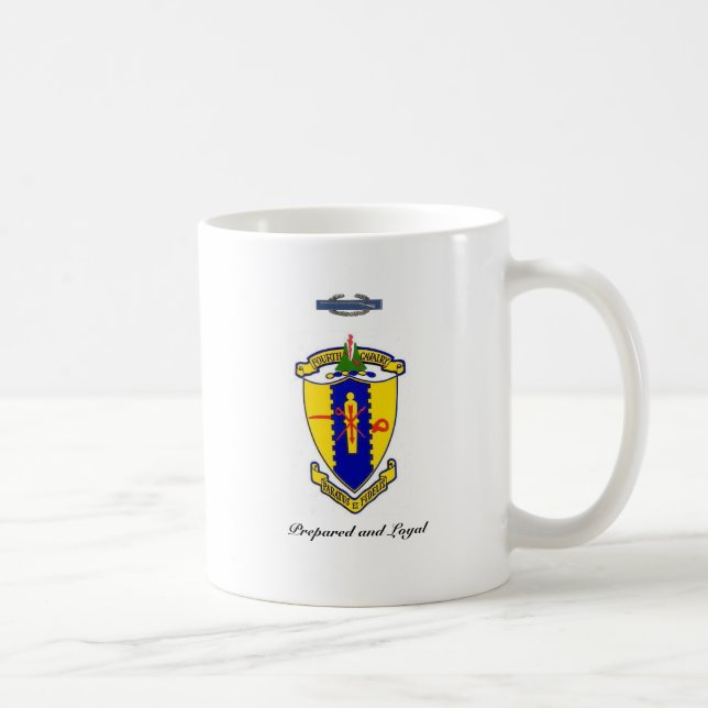 Caneca De Café A quarta cavalaria Crest com divisa e CIB (Direita)