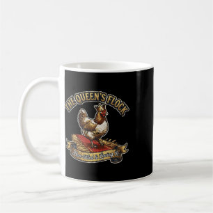 Caneca De Café A Rainha do Rebanho Galinha Titulada e Adorando Pi