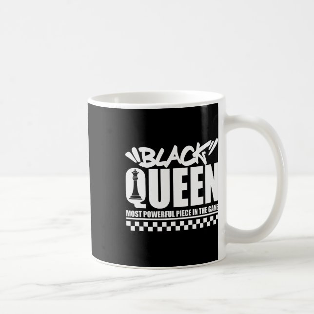 Caneca De Café A Rainha Negra Mais Poderosa Xadrez Afro-Americano (Direita)