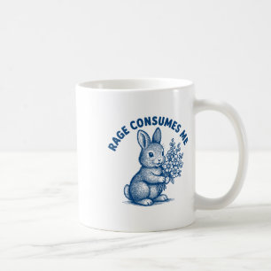 Caneca De Café A Raiva Me Consome Bunny Coelhinho Divertido De Pá