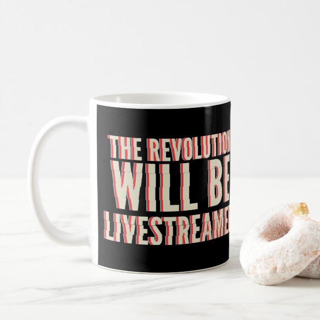 Caneca De Café A Revolução Será Transmitida Ao Vivo (Com Donut)