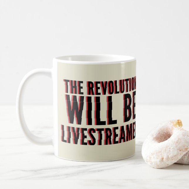 Caneca De Café A Revolução Será Transmitida Ao Vivo (Com Donut)