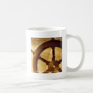 Caneca De Café A roda e o mapa dos navios