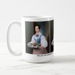 Caneca De Café A senhora com café da manhã em uma bandeja