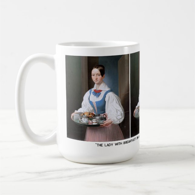 Caneca De Café A senhora com café da manhã em uma bandeja (Esquerda)