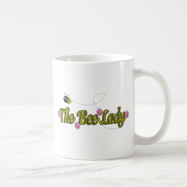 Caneca De Café a senhora da abelha com flores (Direita)