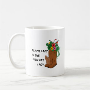 Caneca De Café A Senhora das Plantas é a nova dama de gatos Eng