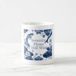 Caneca De Café A Serenidade Flui Em Águas Estáticas