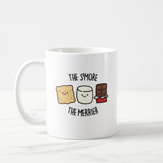 Caneca De Café A Smore, a Merrier Engraçada, Smore Pun (Esquerda)