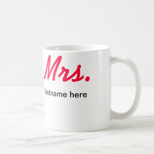 Caneca De Café A Sra. Lastname Caneca, personaliza - toda a (Direita)