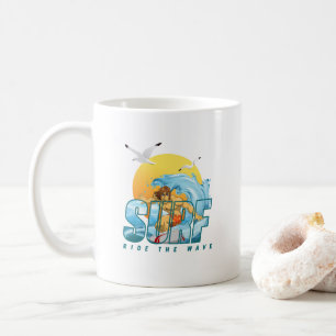 Caneca De Café A surfista anda pela onda   (M) Mug Clássica #11