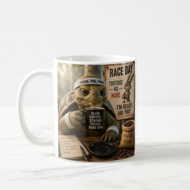 Caneca De Café A Tartaruga se preparando para a Lebre (Esquerda)