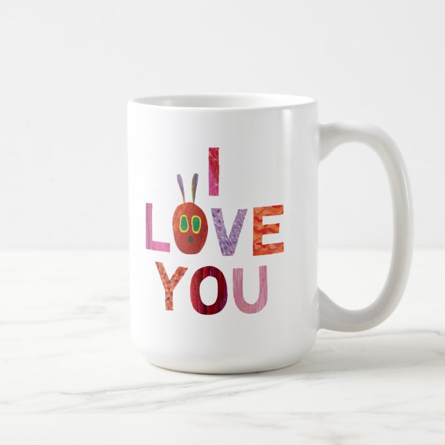 Caneca De Café A Tendência Muito Faminta da Lagarta | Eu Te Amo (Direita)