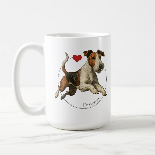 Caneca De Café A Terra-Nova sem Medo: Fox Terrier Clássico (Esquerda)