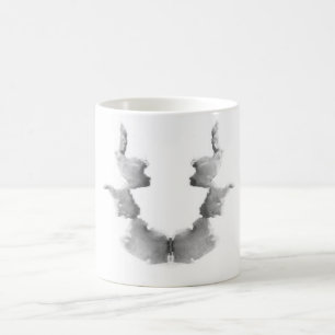 Caneca De Café A tinta do teste de Rorschach borra as caras das