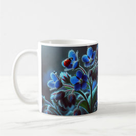Caneca De Café "A Touch of Blue: Elegant Floral Mug"