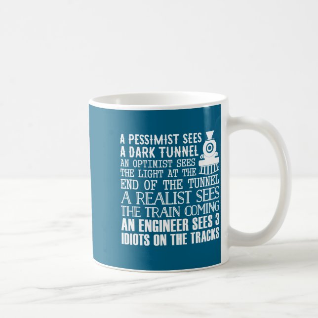 Caneca De Café A Train Engineer And 3 Idiots Funny Joke  (Direita)