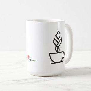 Caneca de Café a Vapor Geométrica Arte de Linha