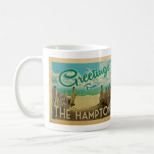 Caneca De Café A Viagens vintage de Hamptons Beach