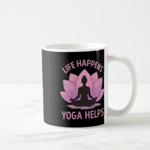 Caneca De Café A Vida Acontece Yoga Ajuda _3