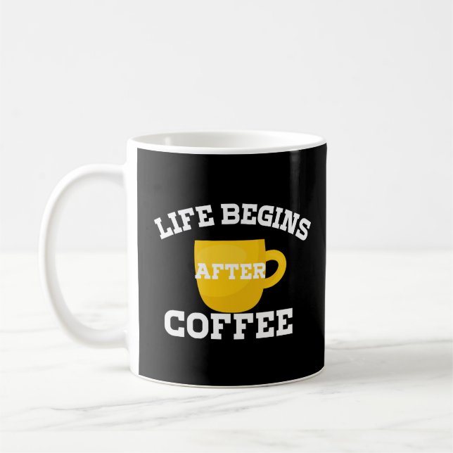 Caneca De Café A vida começa depois do café Básico Escuro (Esquerda)