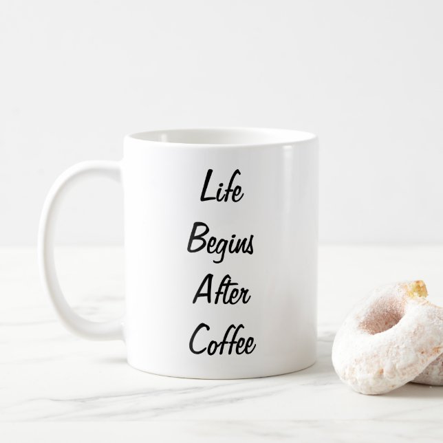 Caneca De Café A vida começa depois do café da caneca (Com Donut)