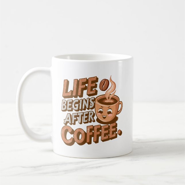 Caneca De Café A Vida Começa Depois Do Café Mug (Esquerda)