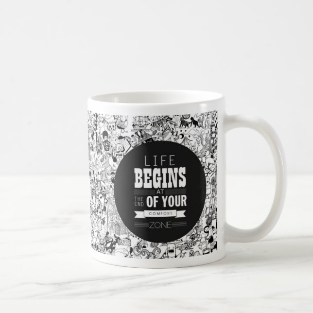 Caneca De Café A vida começa no fim de sua zona do confort (Direita)