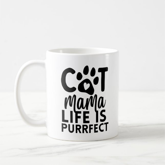 Caneca De Café A vida da mamãe gata é perfeita (Esquerda)
