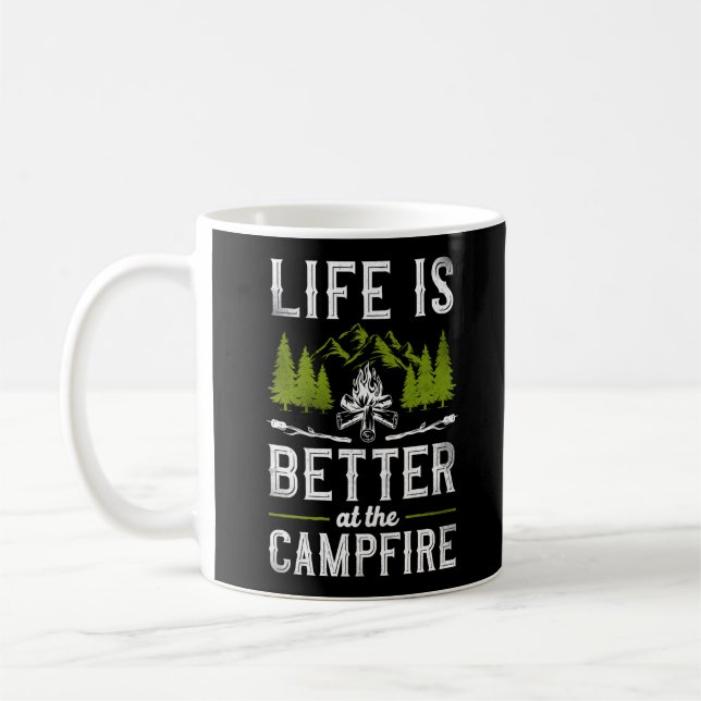 Caneca De Café A Vida De Camping É Melhor Pelo Camfire (Esquerda)