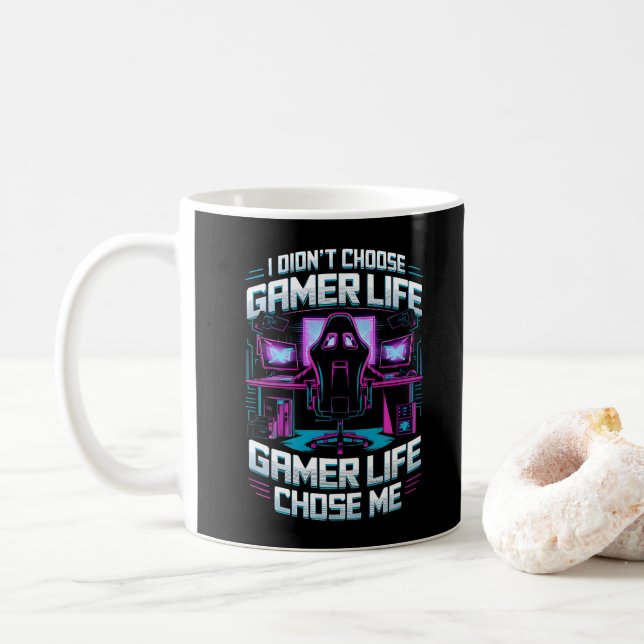Caneca De Café A Vida de Gamer Me Escolheu  (Com Donut)