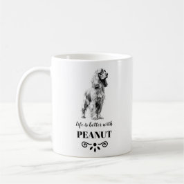 Caneca De Café A Vida do Cocker Spaniel é melhor com o nome perso