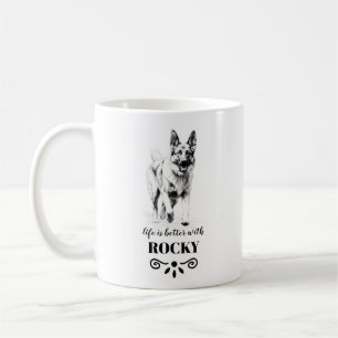 Caneca De Café A vida do german shepherd é melhor com o nome do c