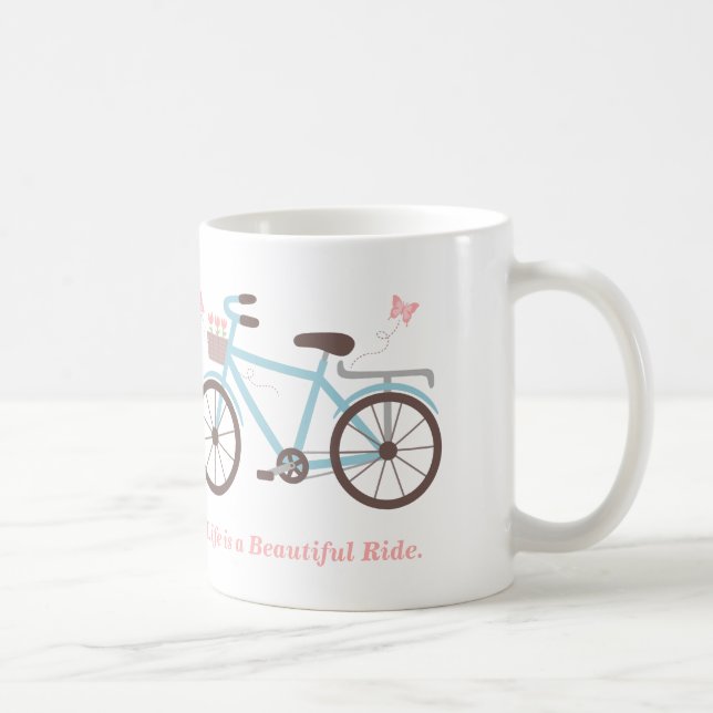 Caneca De Café A vida dos provérbios da bicicleta é um passeio (Direita)