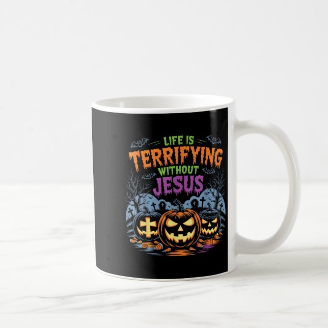 Caneca De Café A Vida é Assustadora Sem Jesus Natal Cristão de Ha (Direita)