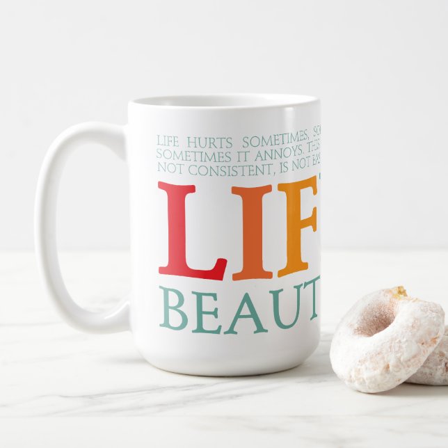 Caneca De Café A vida é bela (Com Donut)