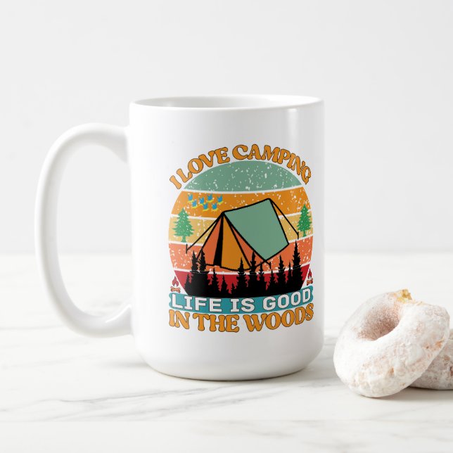 Caneca De Café A vida é boa na floresta (Com Donut)