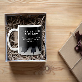 Caneca De Café A vida é como um Piano Inspiracional