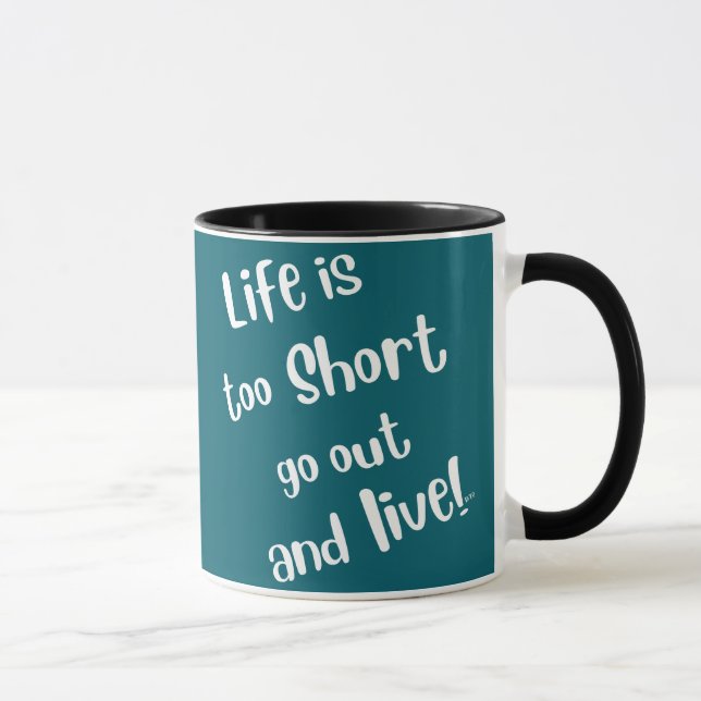 Caneca de Café "A Vida é Curta" (Direita)